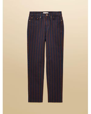 Joules Striped Slim Straight Mid Rise Jeans - Blue