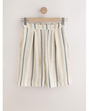 Next Pleat Front Bermuda Shorts - Natural