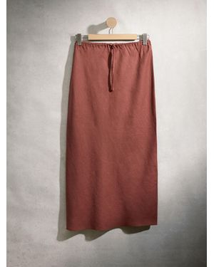 Next Linen Collumn Skirt - Brown