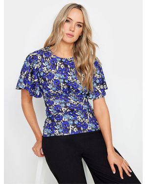 Long Tall Sally Tee-Top Mit Flatterärmelneu 40 Tall (Uk 12 T) - Blau