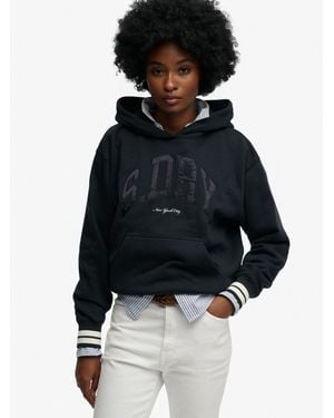 Superdry Country Club Varsity Hoodie - Black
