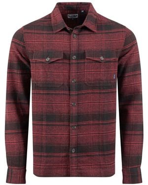 Weird Fish Bosco Checked Over Shirt - Red