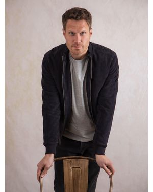 Lakeland Leather Dalston Bomber Jacket - Blue