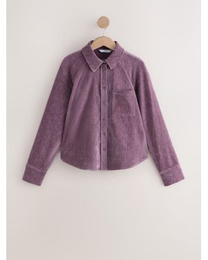 Next Soft Brushed Long Sleeve Shirt - Purple