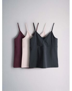 The Set 3 Pack Crossover Strappy Camis Spot/Light/Plum - Blue