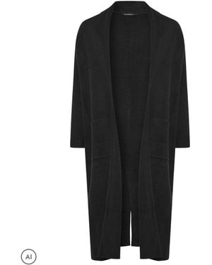 Evans Knitted Trench Coat - Black