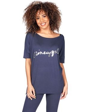 Pineapple Loose Fit Jersey T-Shirt - Blue