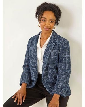 Roman Petite Boucle Stretch Blazer - Blue