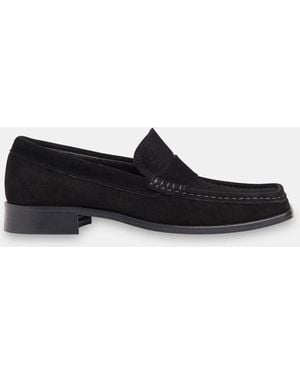 Whistles Mora Suede Square Toe Loafers - White