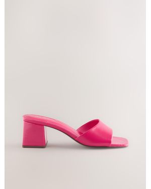 Next Forever Comfort Block Heel Mules - Pink
