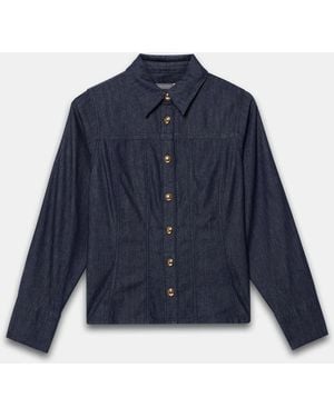 Mint Velvet Denim Fitted Shirt - Blue