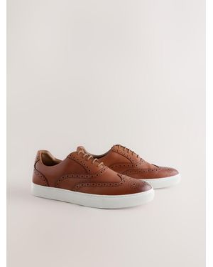 Next Comfort Brogue Shoes - Braun