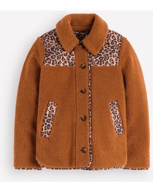 Boden Reversible Borg Mix Coat - Brown