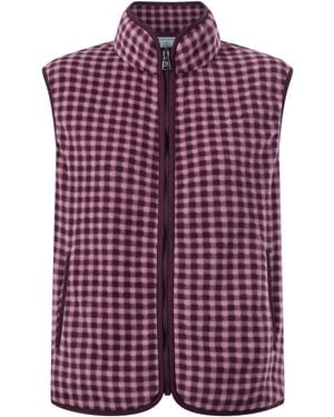 TOG24 Firth Gingham Midweight Microfleece Gilet - Purple