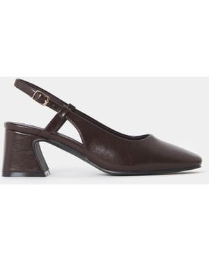 JD Williams Block Heel Slingback Shoes - Weiß