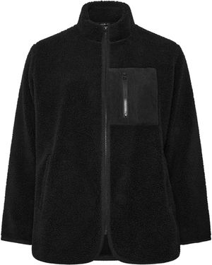 Yours Curve Borg Cord Pocket Fleece - Black