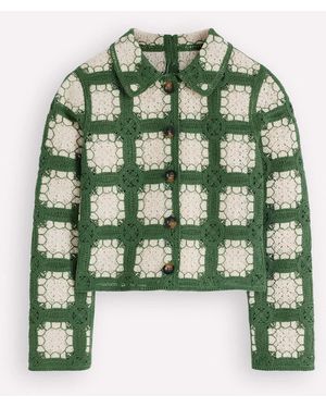 Boden Crochet Jacket - Green
