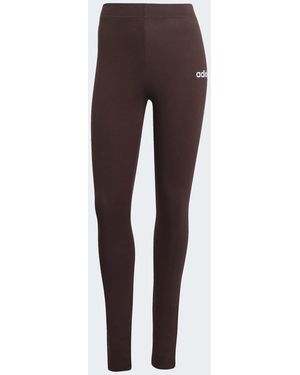 adidas Essentials Linear Cotton Leggings - Brown