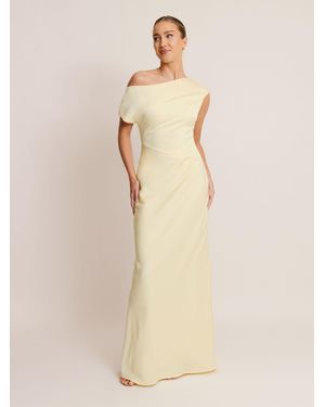Six Stories Asymmetric Satin Bridesmaid Dress - Natural