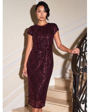 Roman Lace Twist Stretch Dress - Rot
