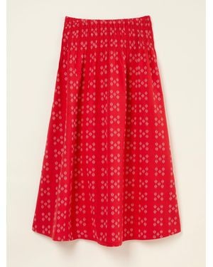 FatFace Fatface Mary Jacquard Midi Skirt - Red