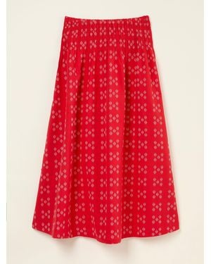 FatFace Fatface Mary Jacquard Midi Skirt - Red