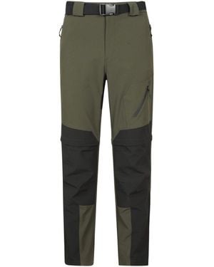 Mountain Warehouse Forest Trekking Water-Resistant Zip Off Pants - Green