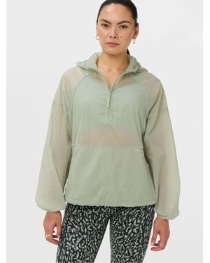 Sweaty Betty Water Resistant Sheer Popover Jackets - Green