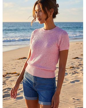 Roman Sequin Knit Top - Blue