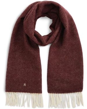 Tommy Hilfiger Chic Pure Wool Scarf - Red