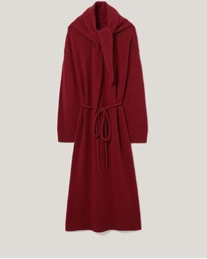Jigsaw Triangular Scarf Knit Dress - Red