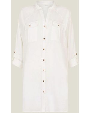 Accessorize Long Sleeve Beach Cover-Up Shirt - Natur