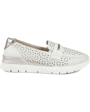 Pavers Arch Support Leather Slip On Shoes - White