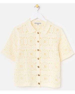 Oliver Bonas Ecru Crochet Short Sleeve Shirt - Natural
