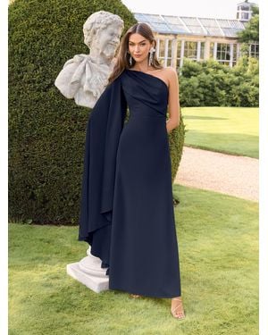 Lipsy Bridesmaid One Shoulder Cape Draped Sleeve Maxi Dress - Green
