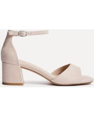 Linzi Maddie Closed Back Open Toe Heeled Sandals - Natural