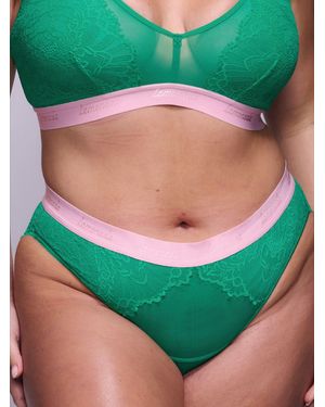 Lemonade Dolls Synergy Lace Full Brief Panties - Green
