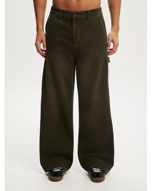 Cotton On Super Baggy Worker Pants - Brown