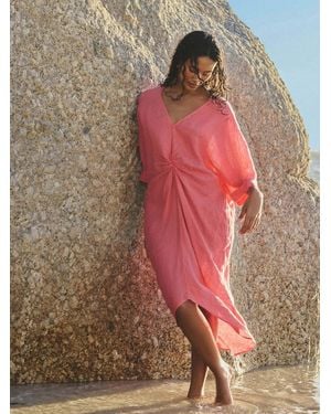 Next N. Premium 100% Linen Twist Dress - Pink