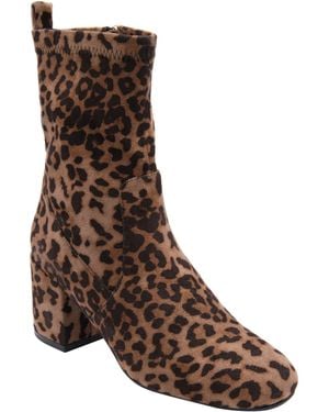 Lotus Stretch Ankle Boots With Inside Zip - Brown