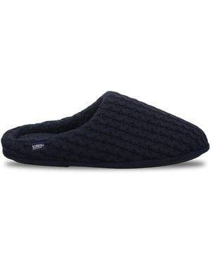 Totes Knitted Mule Slippers - Blue