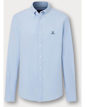 Hackett Classic Fit Solid Oxford Shirt - Blue