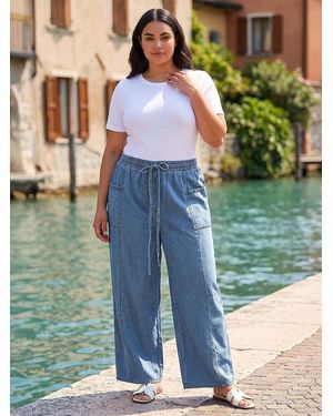 Roman Curve Tie Waist Pocket Pants - Green