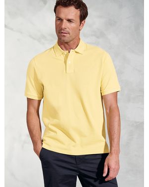 Brook Taverner Cotton Pique 100% Cotton Polo Shirt - Yellow