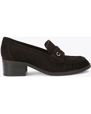 Carvela Kurt Geiger Dark Suede Arezzo Suede Loafer Shoes - Black