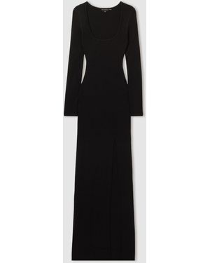 GOOD AMERICAN Ribbed Midi Dress - Schwarz