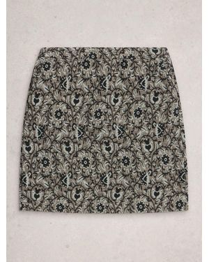 White Stuff Coral Jacquard Skirt - Gray