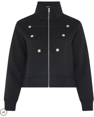 Yours Curve Military Button Jacket - Black
