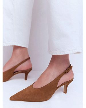 Boden High Cut Slingback Court - Brown