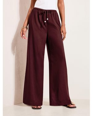 Friends Like These Friends Like These Petite Wide Leg Tie Waist Linen Pants - Red
